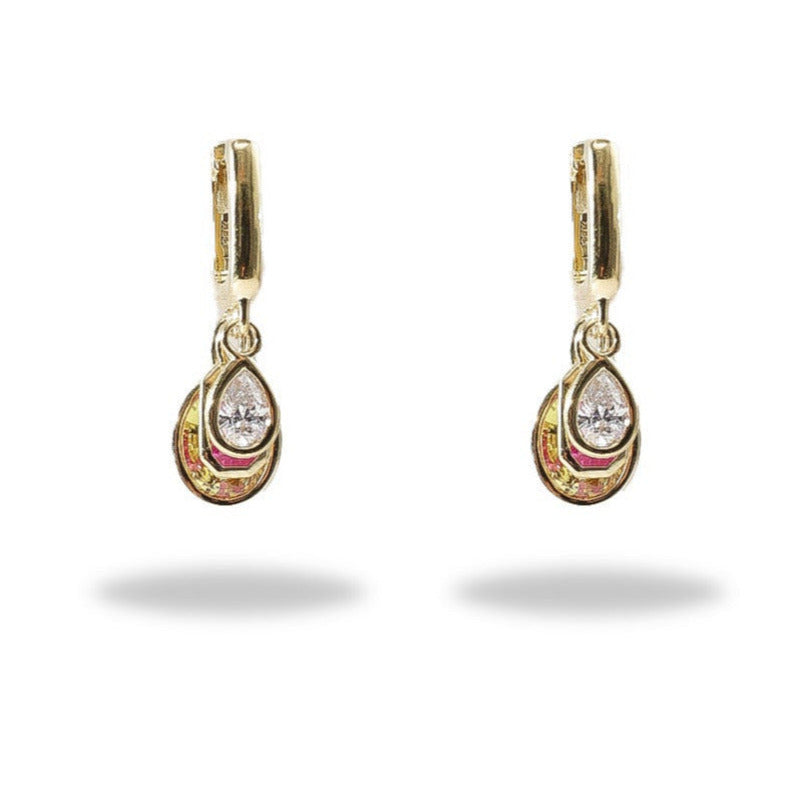 One-of-a-Kind Multi-stone Shaker Earring in Pink and Yellow Sapphire with Diamond