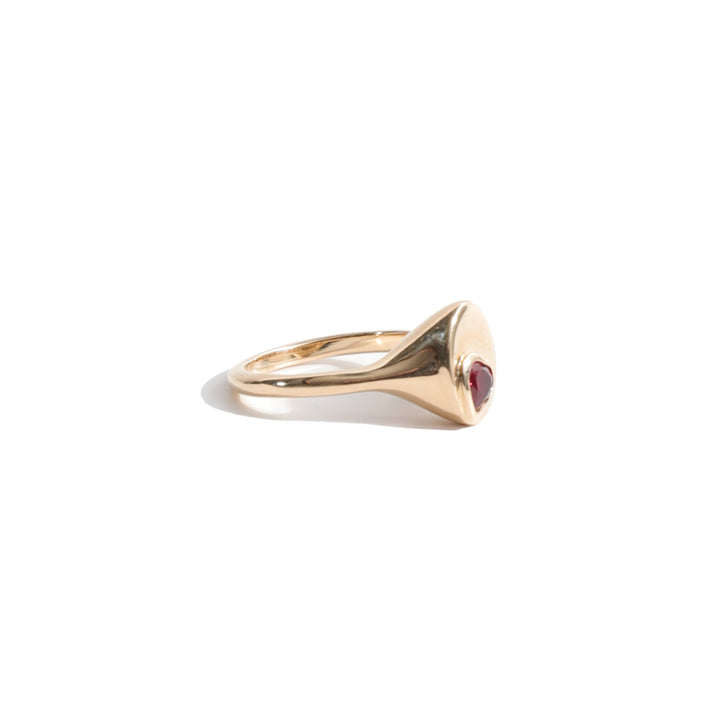 Small Signet Ring in Ruby