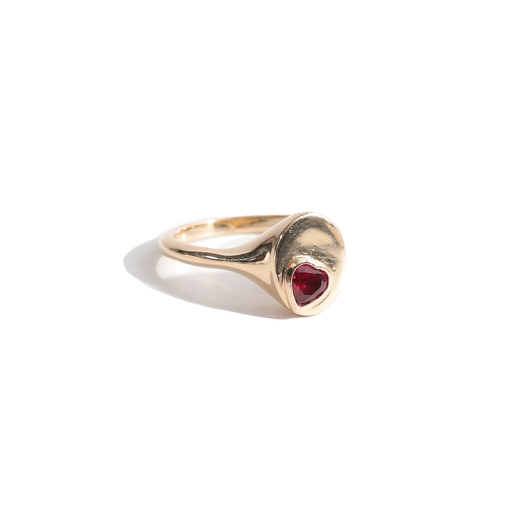 Small Signet Ring in Ruby