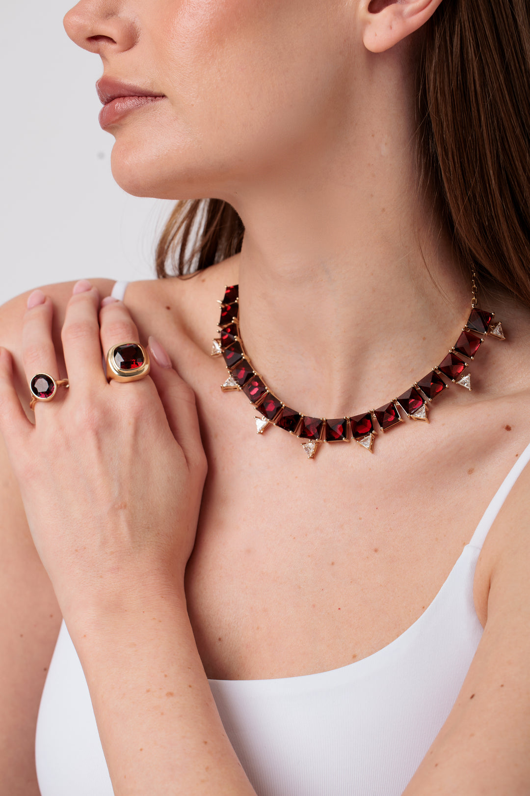 Stud Cut Riviere with Diamonds