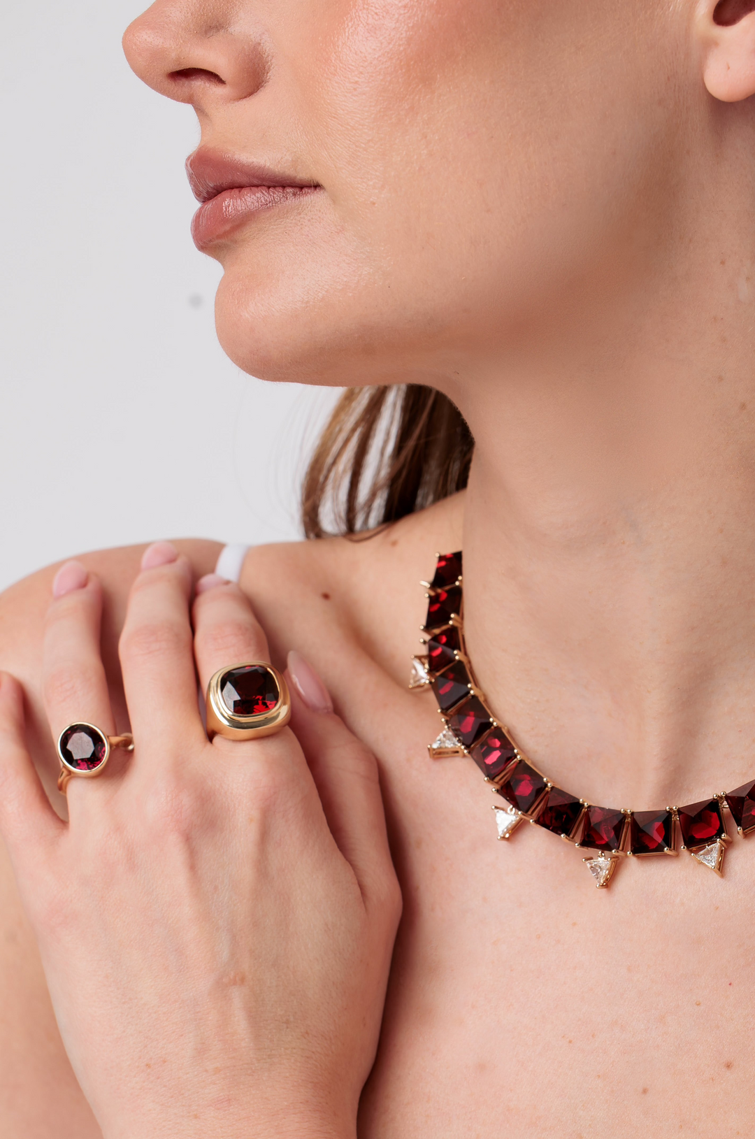 One-of-a-Kind Cocktail Ring in Garnet