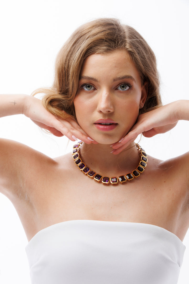 One-of-a-Kind Collier in Amethyst and Garnet