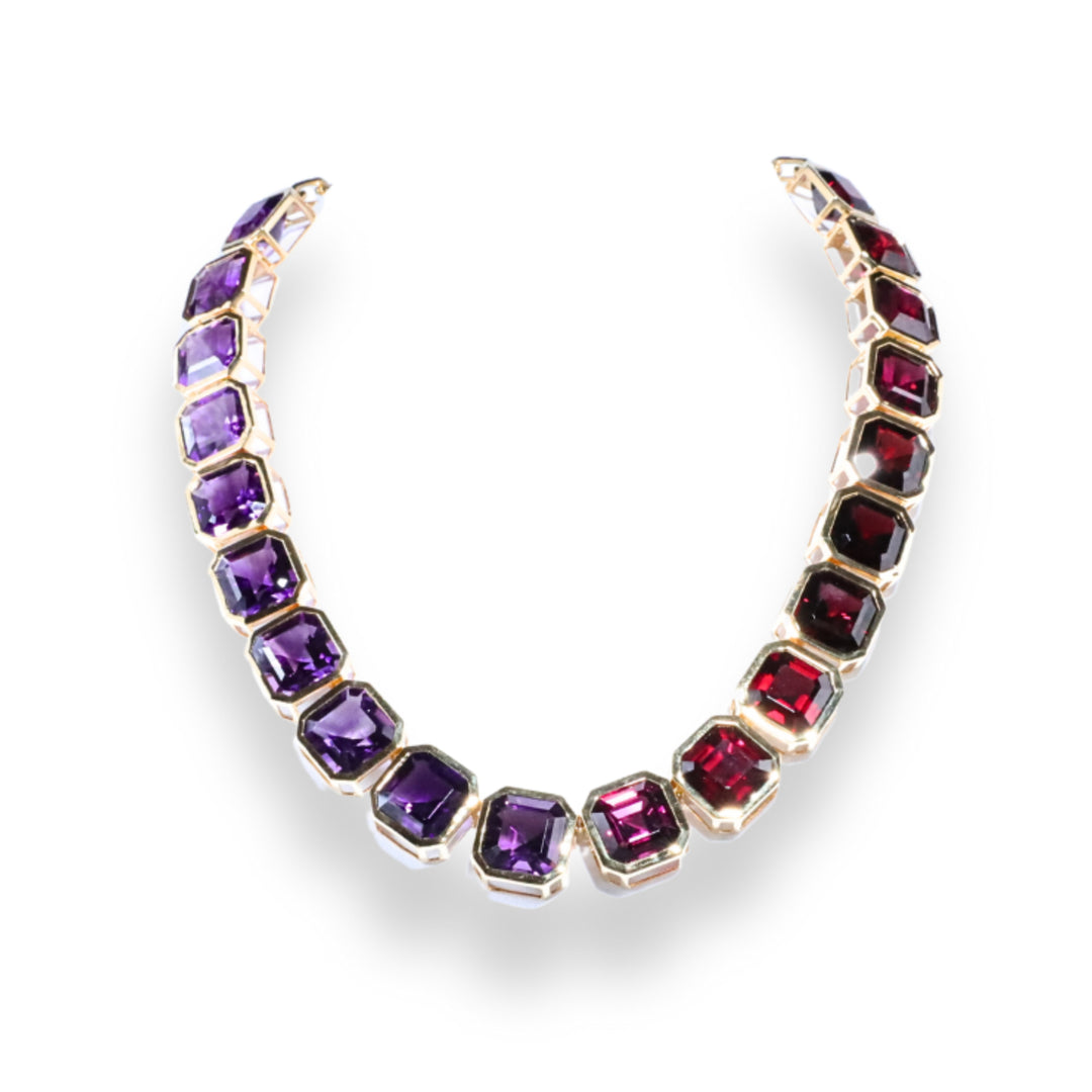 One-of-a-Kind Collier in Amethyst and Garnet