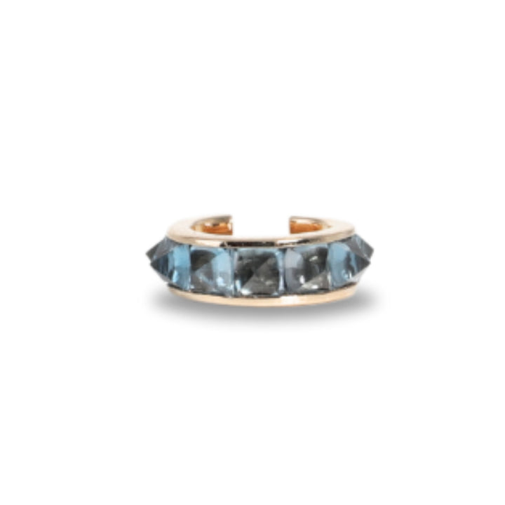 Small Stud Ear Cuff in Blue Topaz