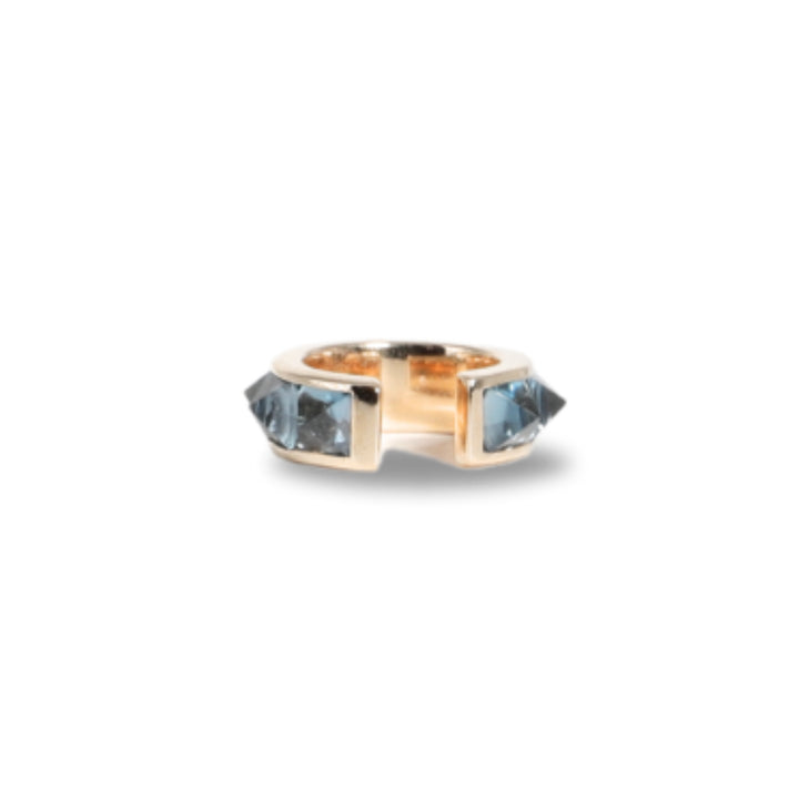 Small Stud Ear Cuff in Blue Topaz