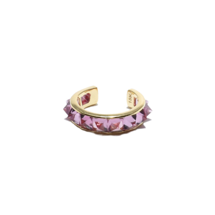 Large Stud Ear Cuff in Pink Rhodolite