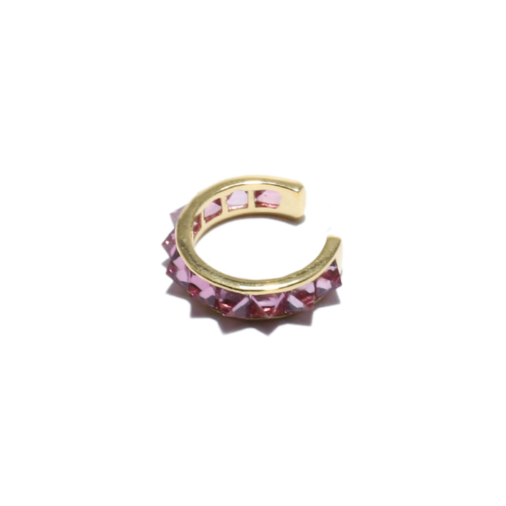 Large Stud Ear Cuff in Pink Rhodolite