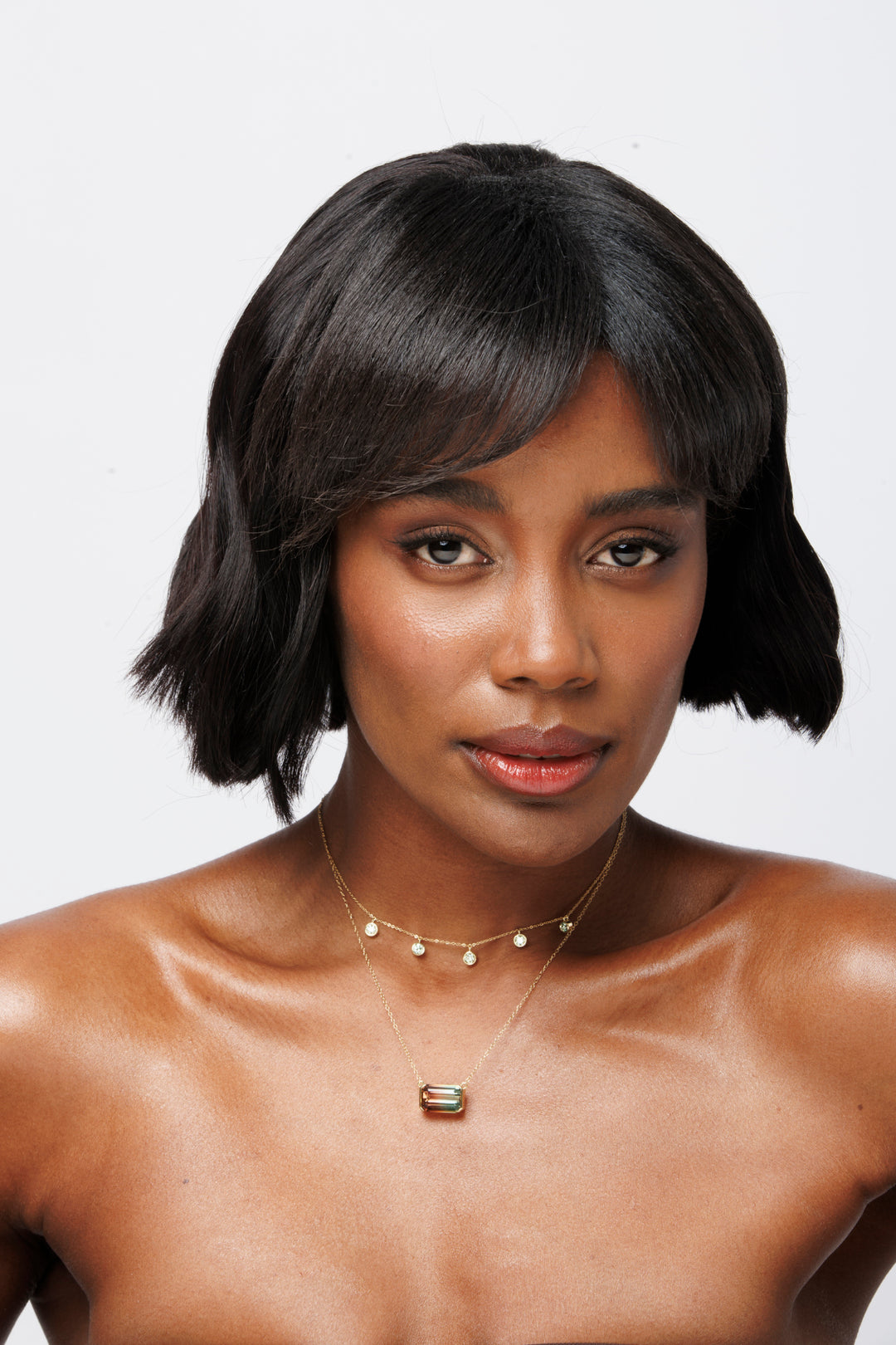 Shaker Necklace in Green Diamond