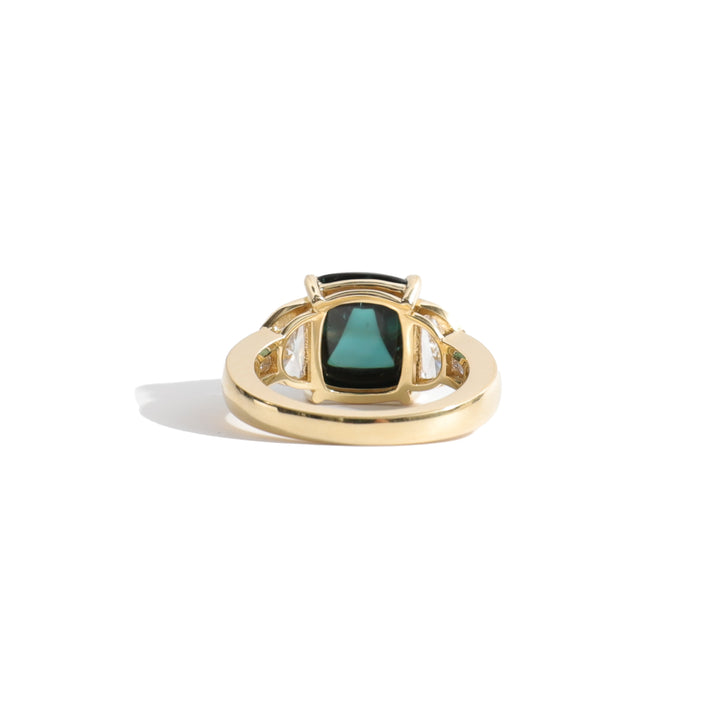 One-of-a-Kind Sugarloaf Cocktail Ring in Deep Green Tourmaline and Diamond