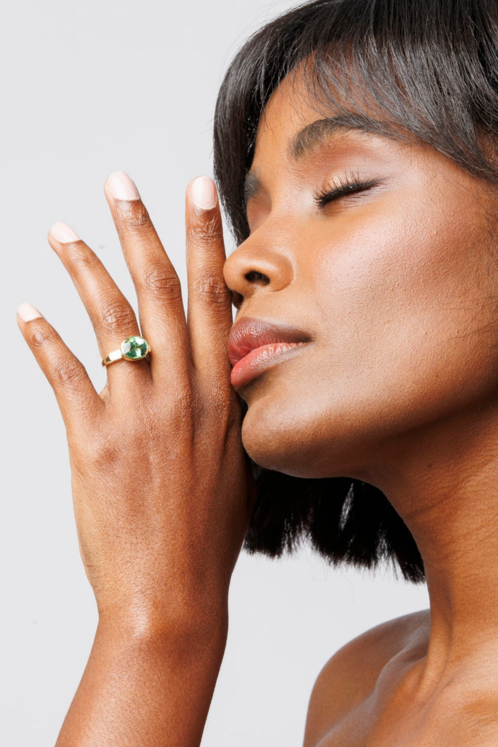 One-of-a-Kind Cocktail Ring in Minty Green Tourmaline and Diamond