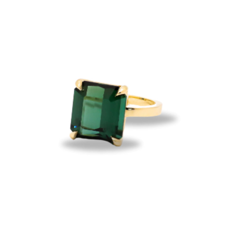 One-of-a-Kind Cocktail Ring in Namibian Green Tourmaline