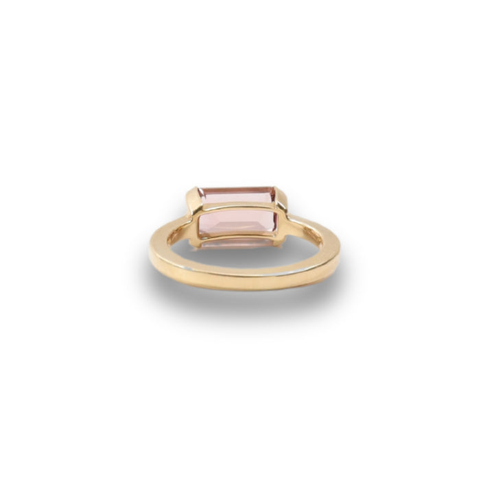 Floating Bezel Ring in Rose Tourmaline