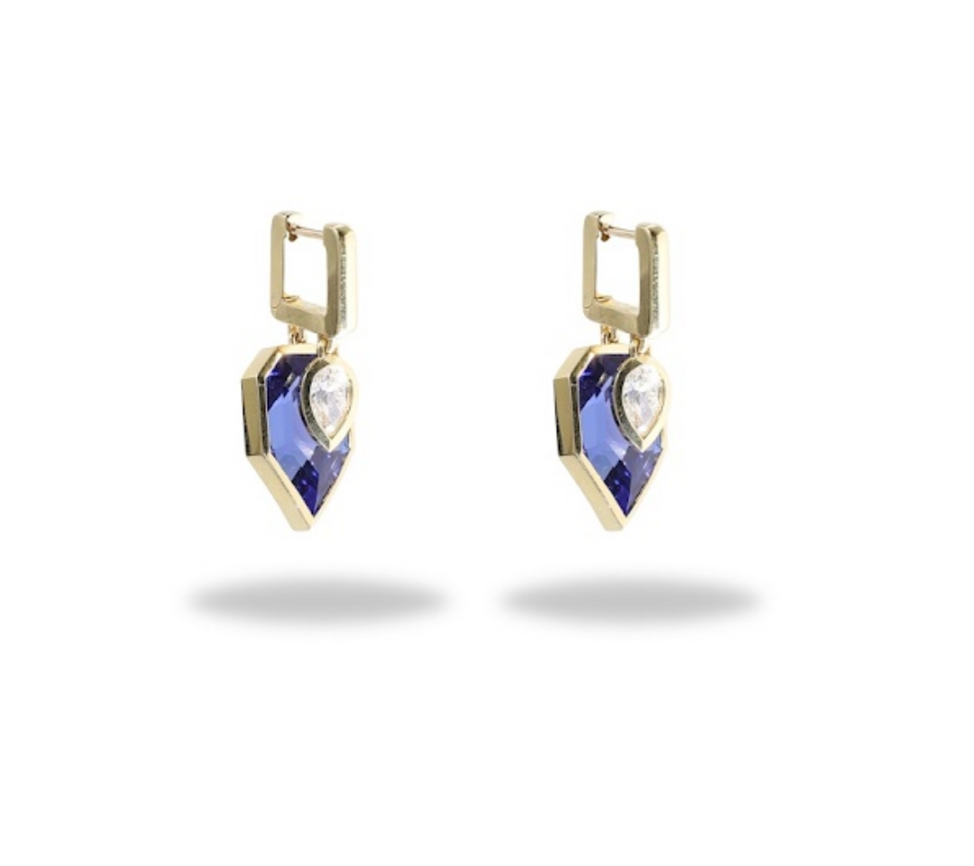 One-of-a-Kind Tanzanite Shield Shaker Earring