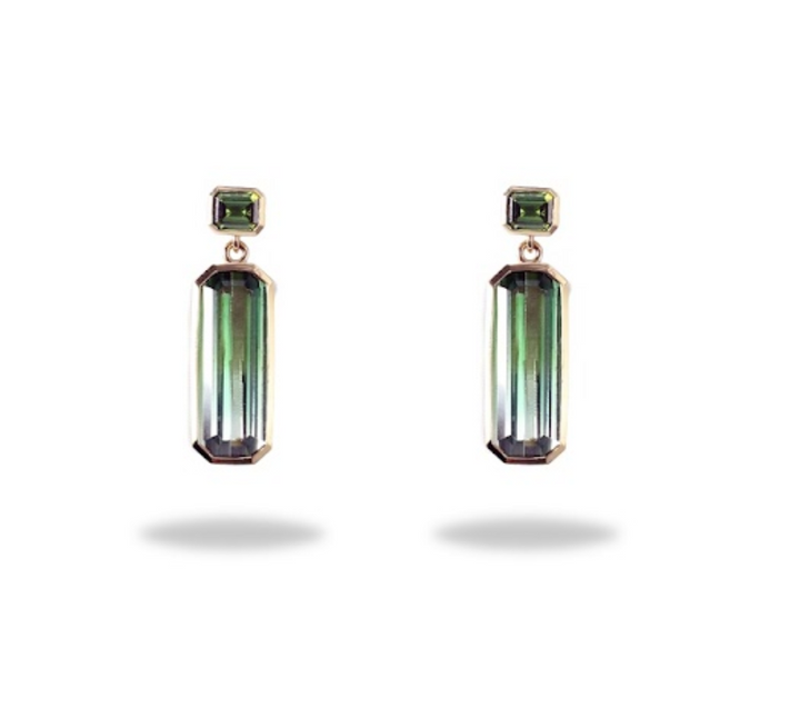 One-of-a-Kind Ombre Green Tourmaline Earring