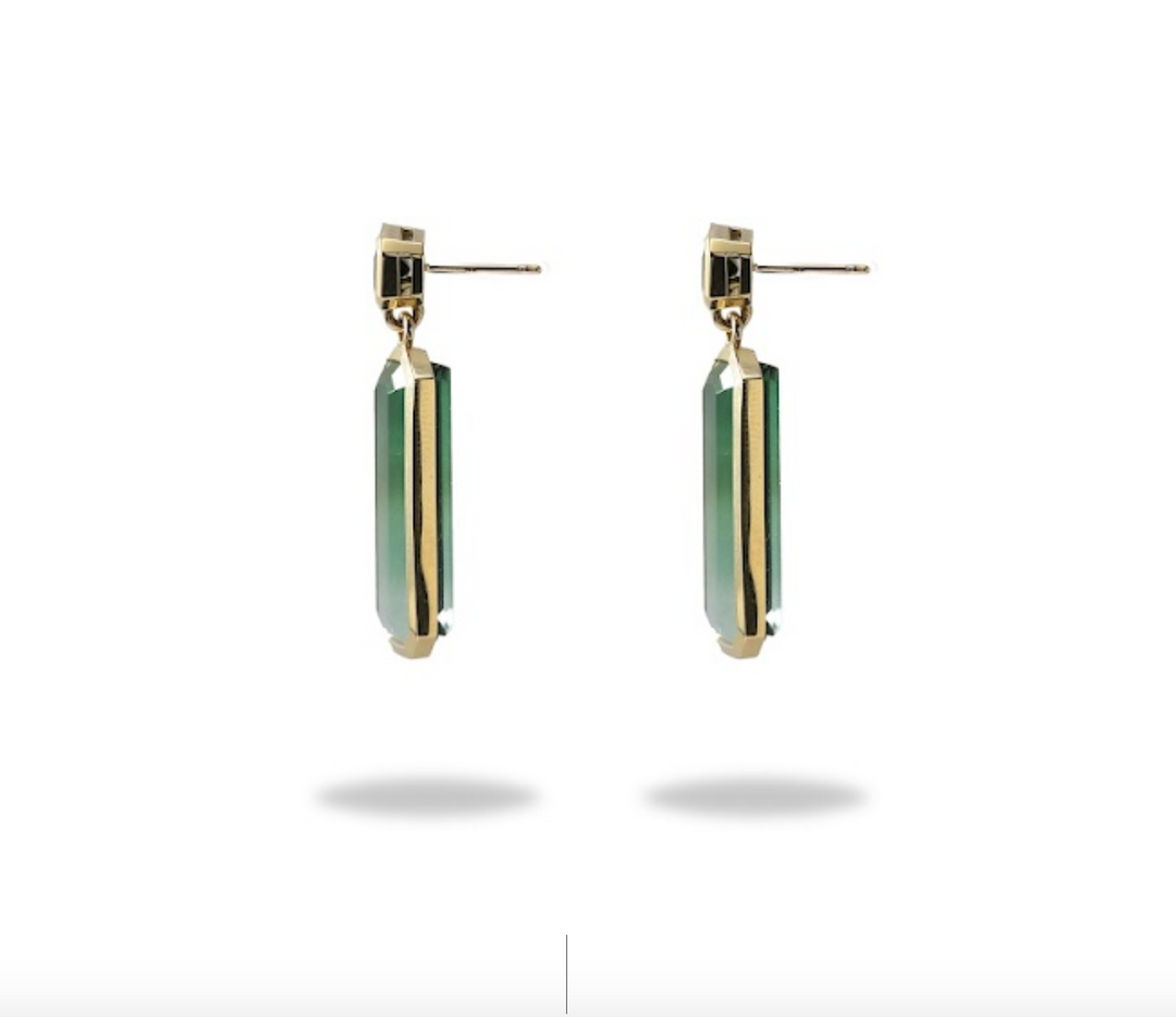 One-of-a-Kind Ombre Green Tourmaline Earring