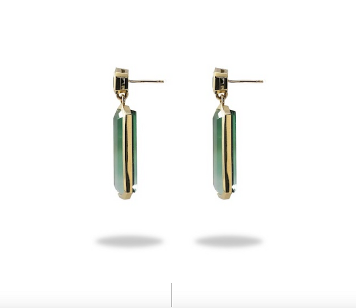 One-of-a-Kind Ombre Green Tourmaline Earring