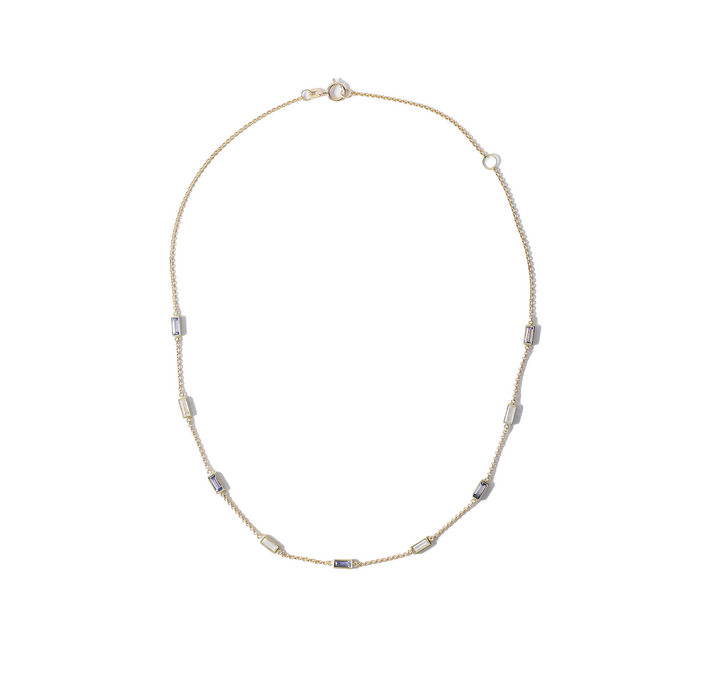 Station Necklace in Tanzanite and Diamond