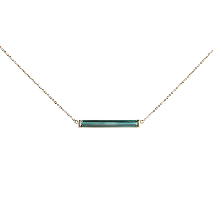 Green Tourmaline Bar Necklace