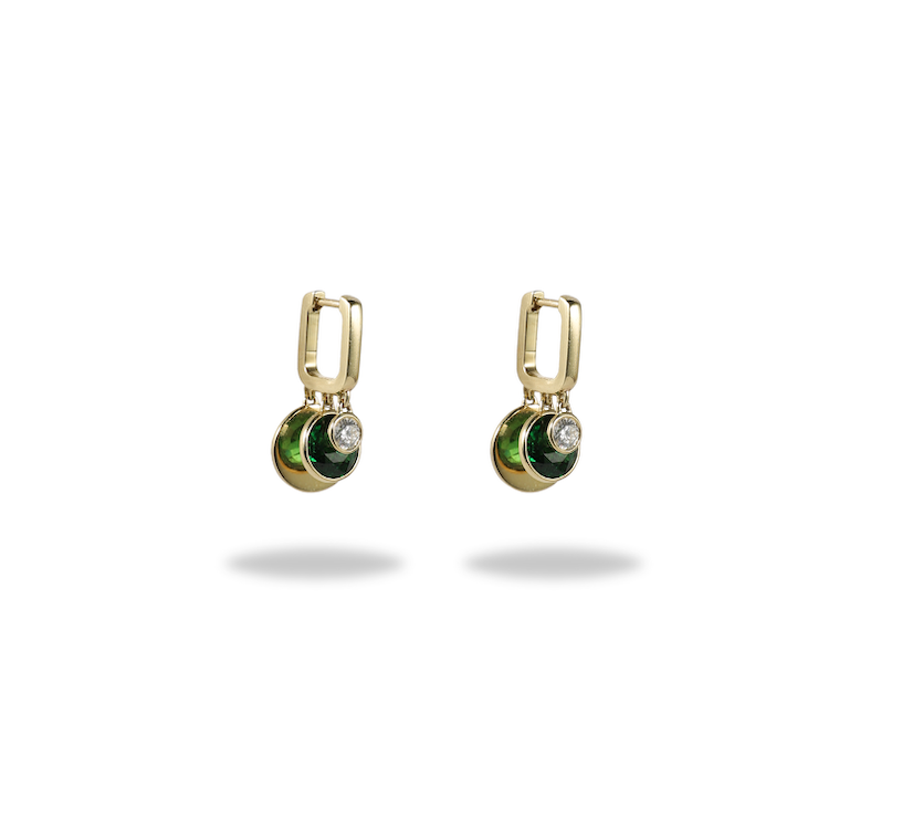 Discus Earring Tsavorite (Small)