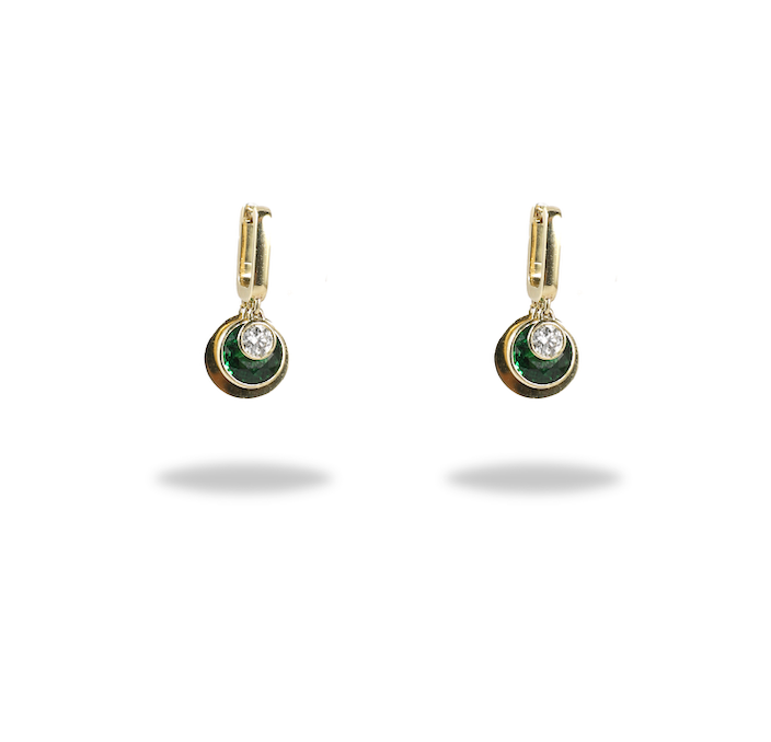 Discus Earring Tsavorite (Small)