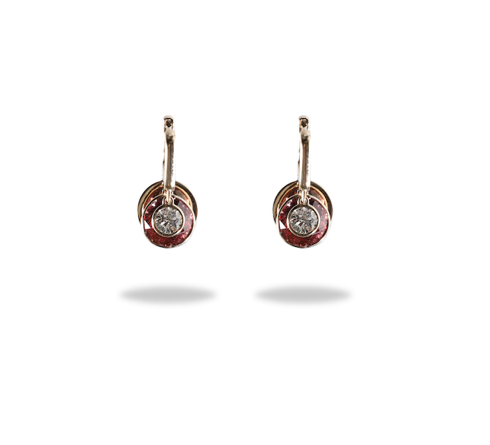 Discus Earring Mauve Zircon (Large)