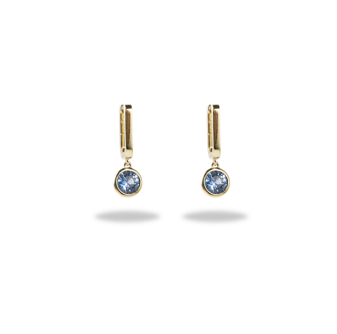 One-of-a-Kind Huggie Earring in Cornflower Blue Sapphire