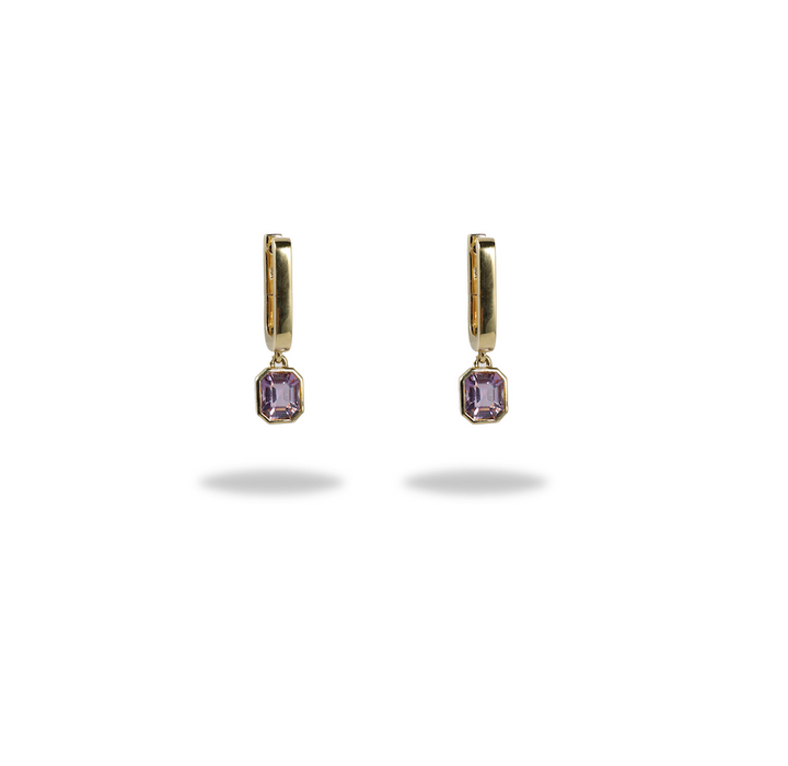 One-of-a-Kind Huggie Earring in Rose Spinel