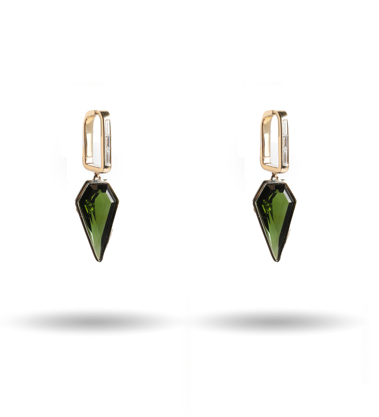 Olive Kite Drop Earring with Diamond
