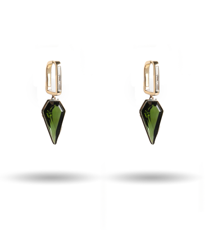 Olive Kite Drop Earring with Diamond