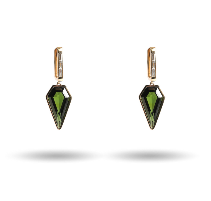 Olive Kite Drop Earring with Diamond