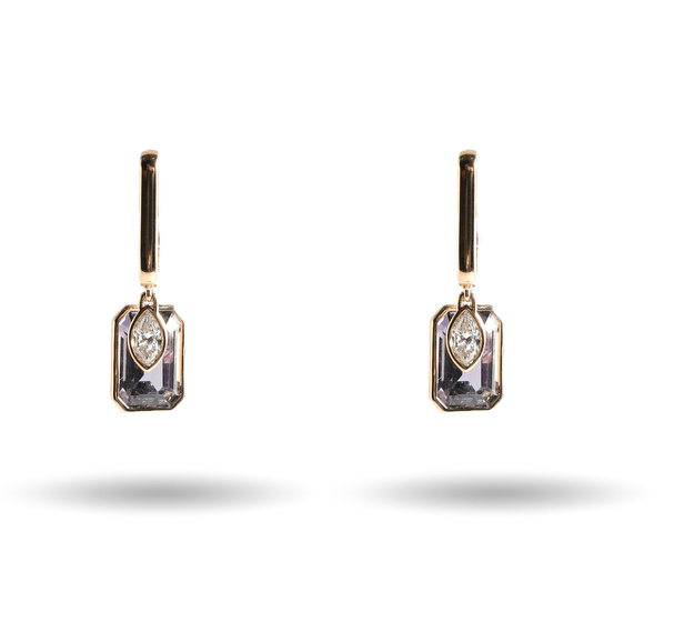 Multi-stone Shaker Earring in Gray Tanzanite and Diamond