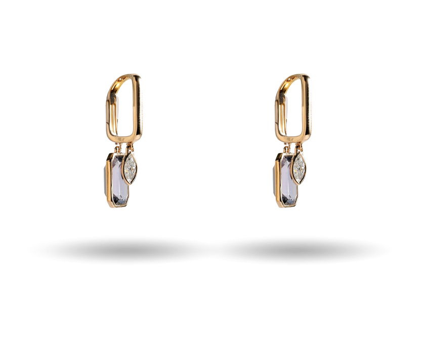 Multi-stone Shaker Earring in Gray Tanzanite and Diamond