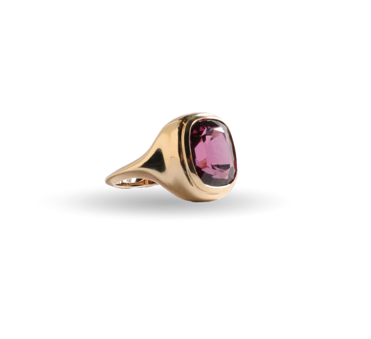 Double Dome Ring in Soft Pink Rhodolite