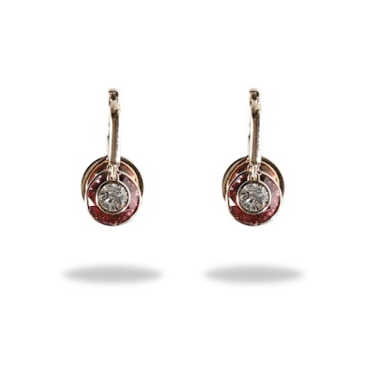 Discus Earring Soft Pink Zircon (Large)