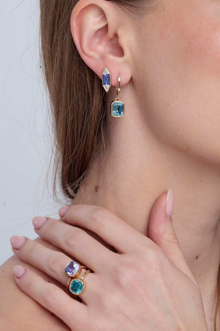 Chroma Collection Aquamarine Huggie