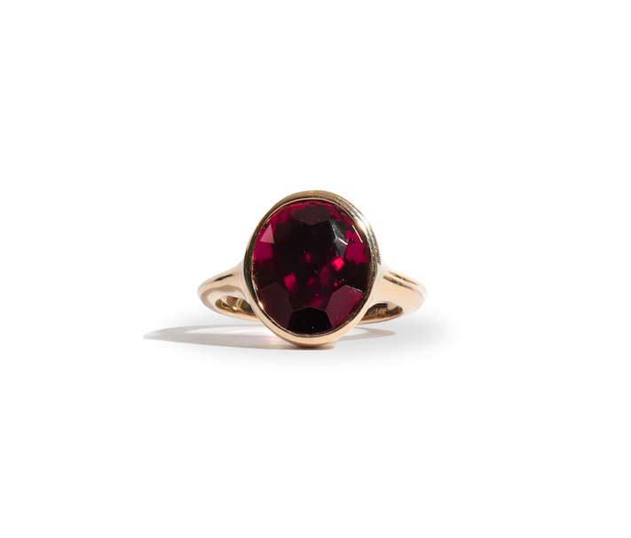 One-of-a-Kind Cocktail Ring in Garnet