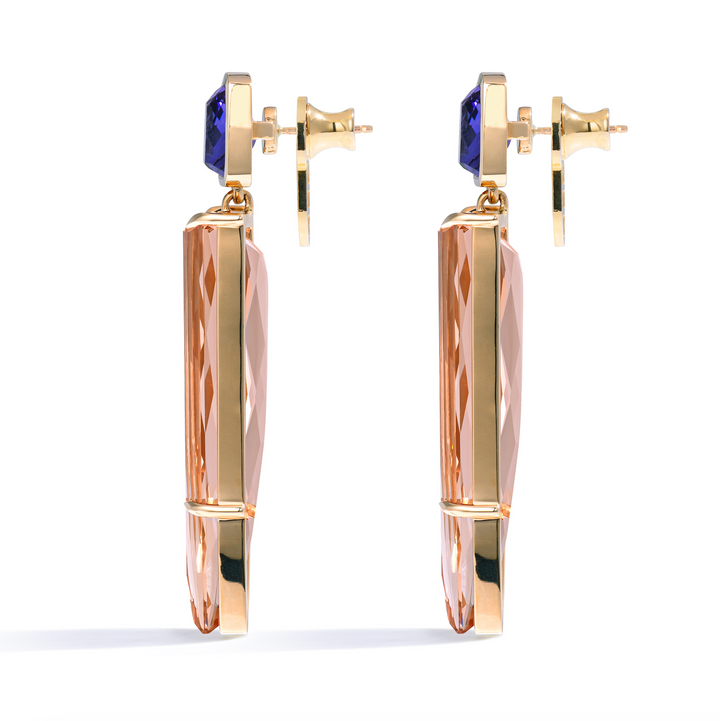 One-of-a-Kind Morganite and Tanzanite Earring