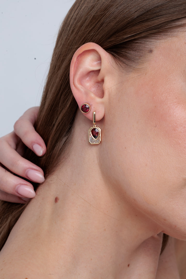 Chroma Collection Garnet Stud